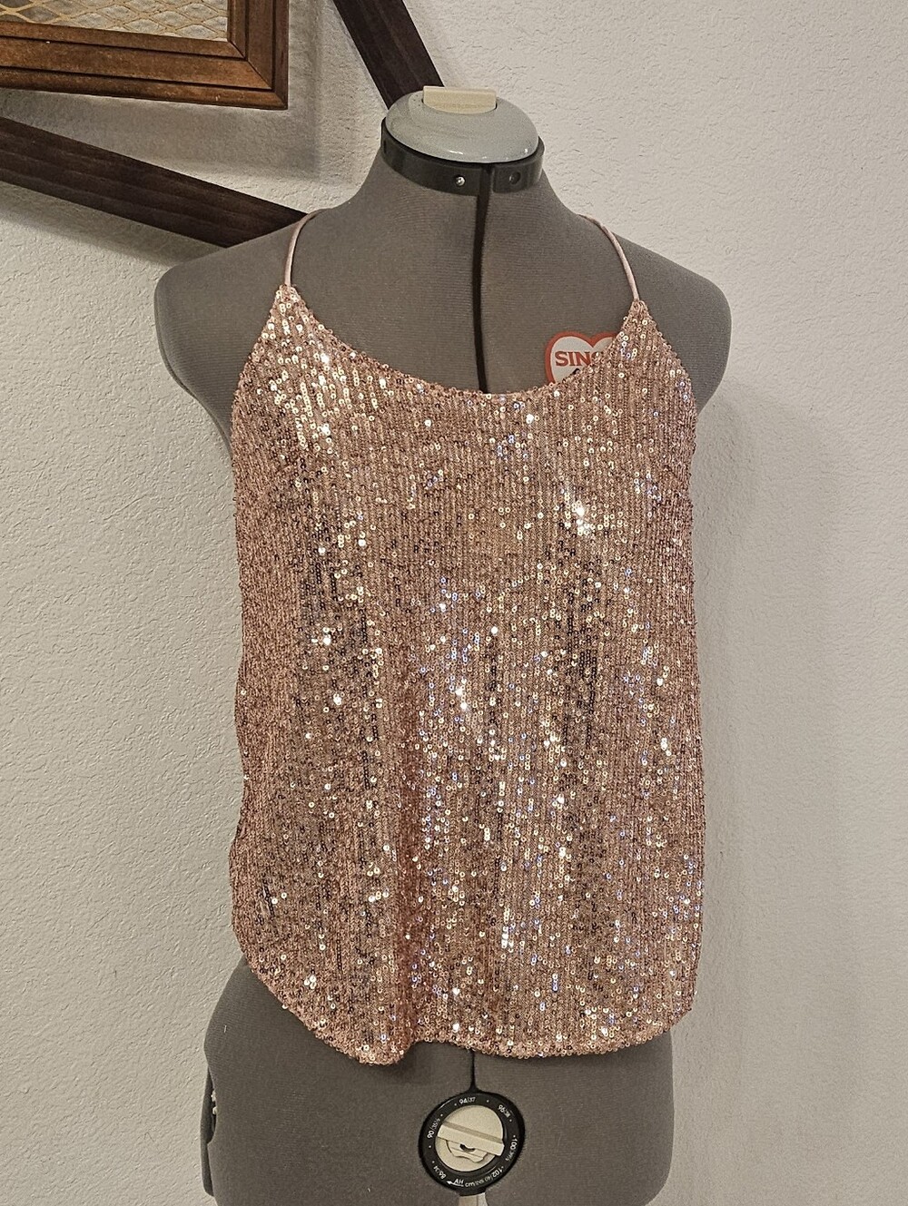 Victoria's Secret Rose Gold/ Pink Sequin Blouse